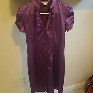 Purple silk shirt dress - Guess Jeans-size medium